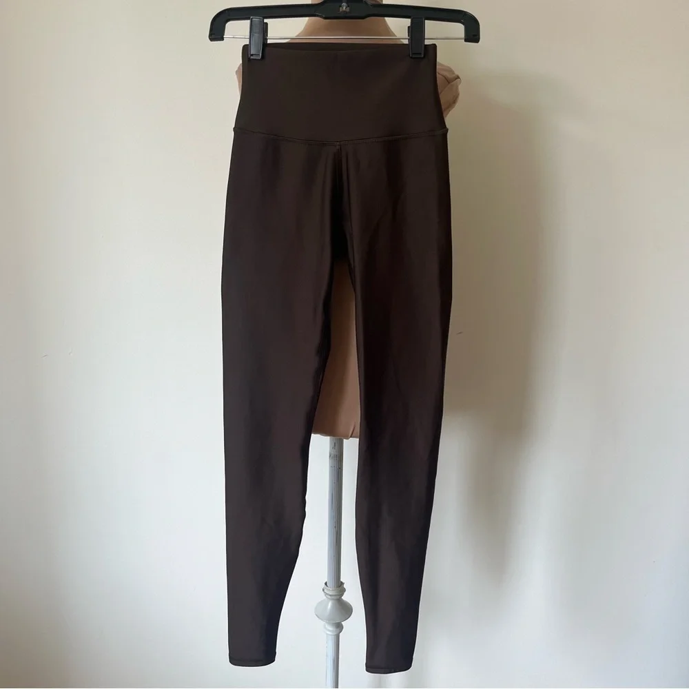 ALO Airlift Winter Warm High-Waist Legging Athletic Work-Out Brown Leggings XXS